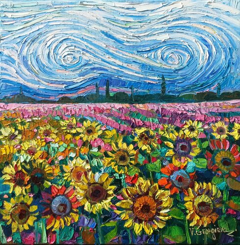 My Sunflowers dimension 2 di Vanya Georgieva, Pittura in vendita su Singulart