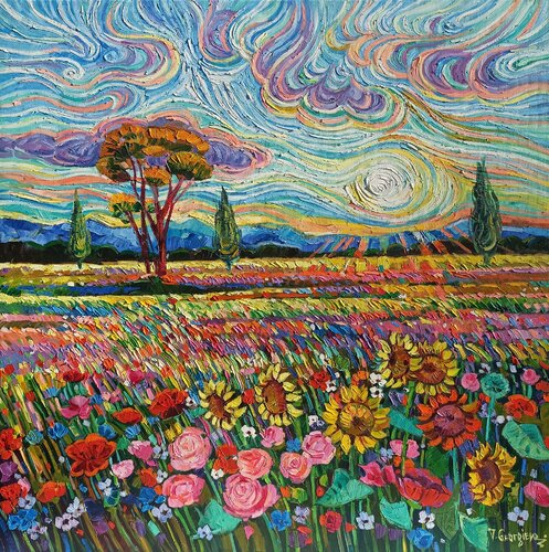 Gogh Moviment on the fields par Vanya Georgieva, Peinture en vente sur Singulart