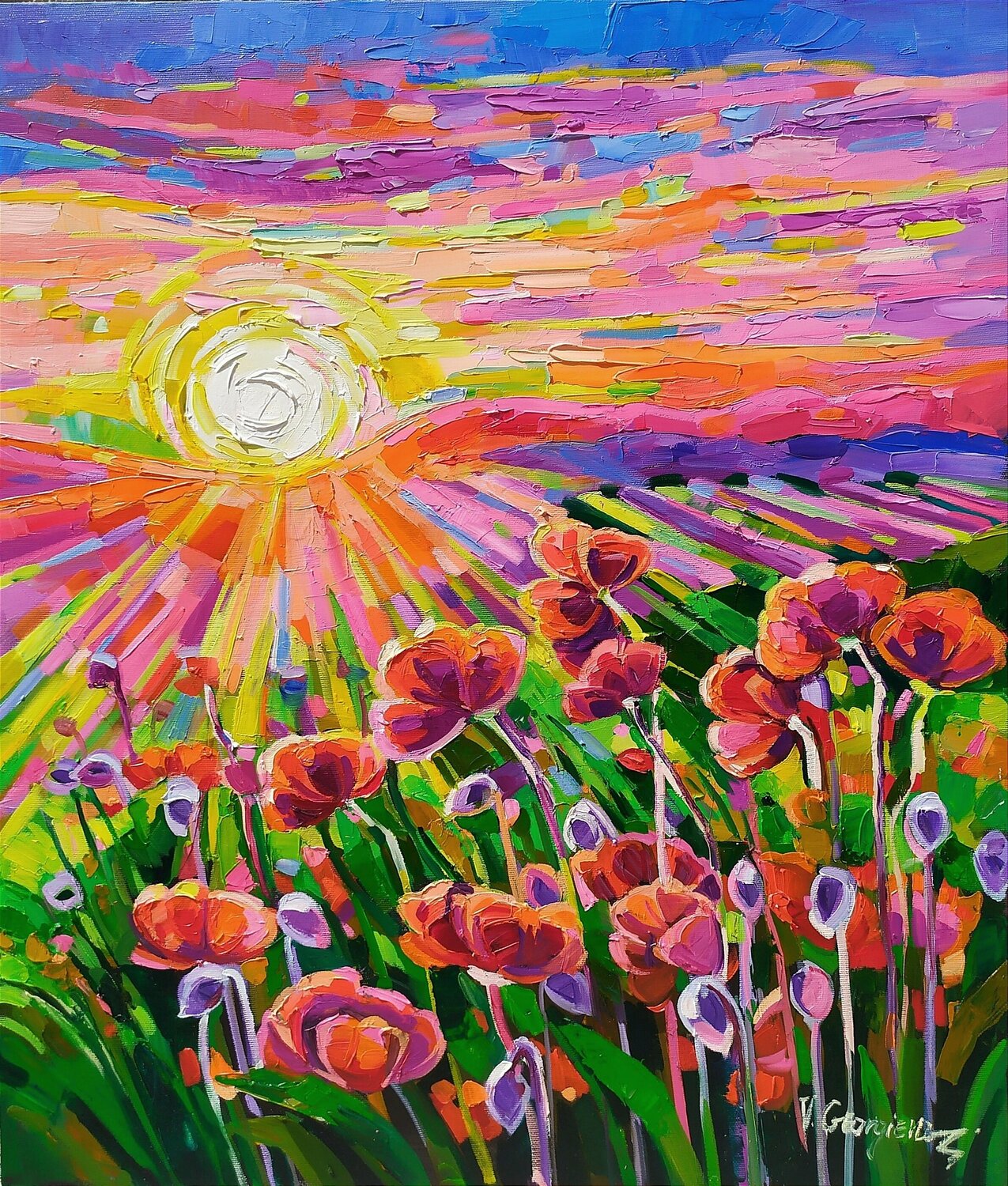 The light that kisses the flowers Vanya Georgieva Originalgemälde zu verkaufen