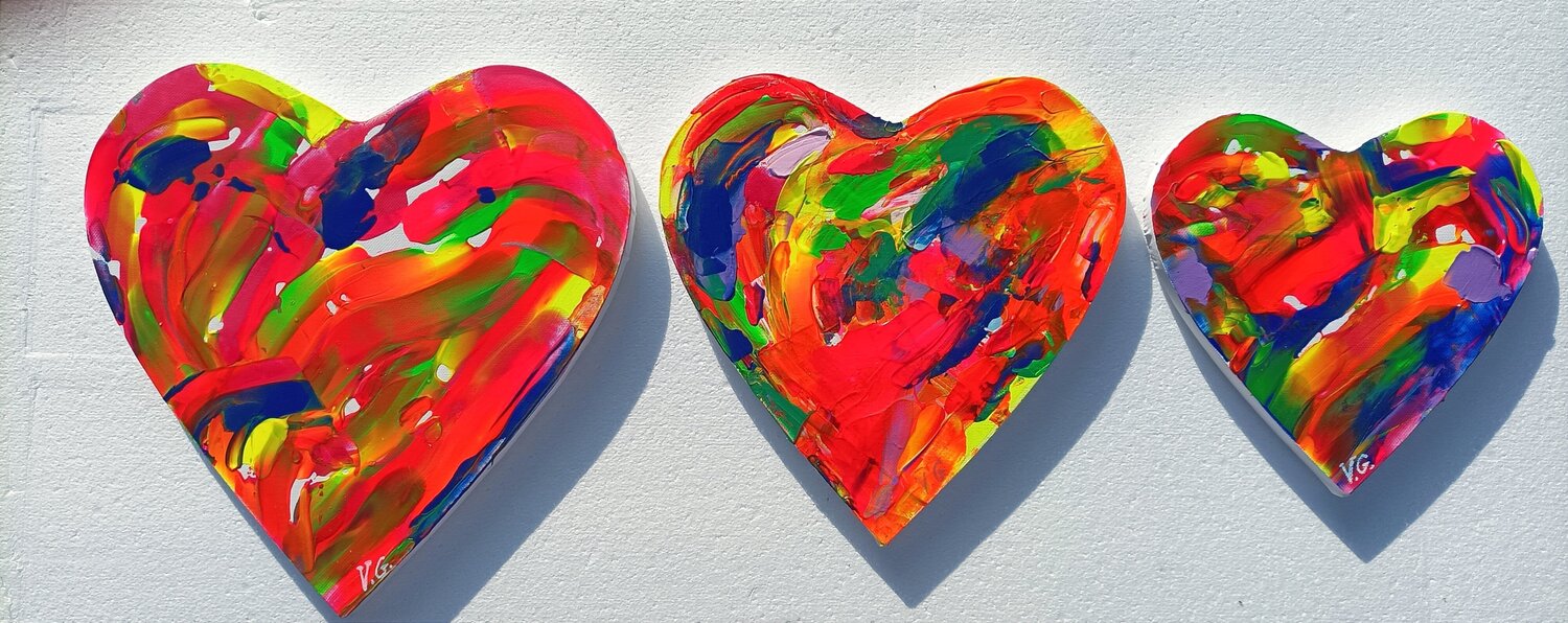 Tris of Hearts Vanya Georgieva Originalgemälde zu verkaufen