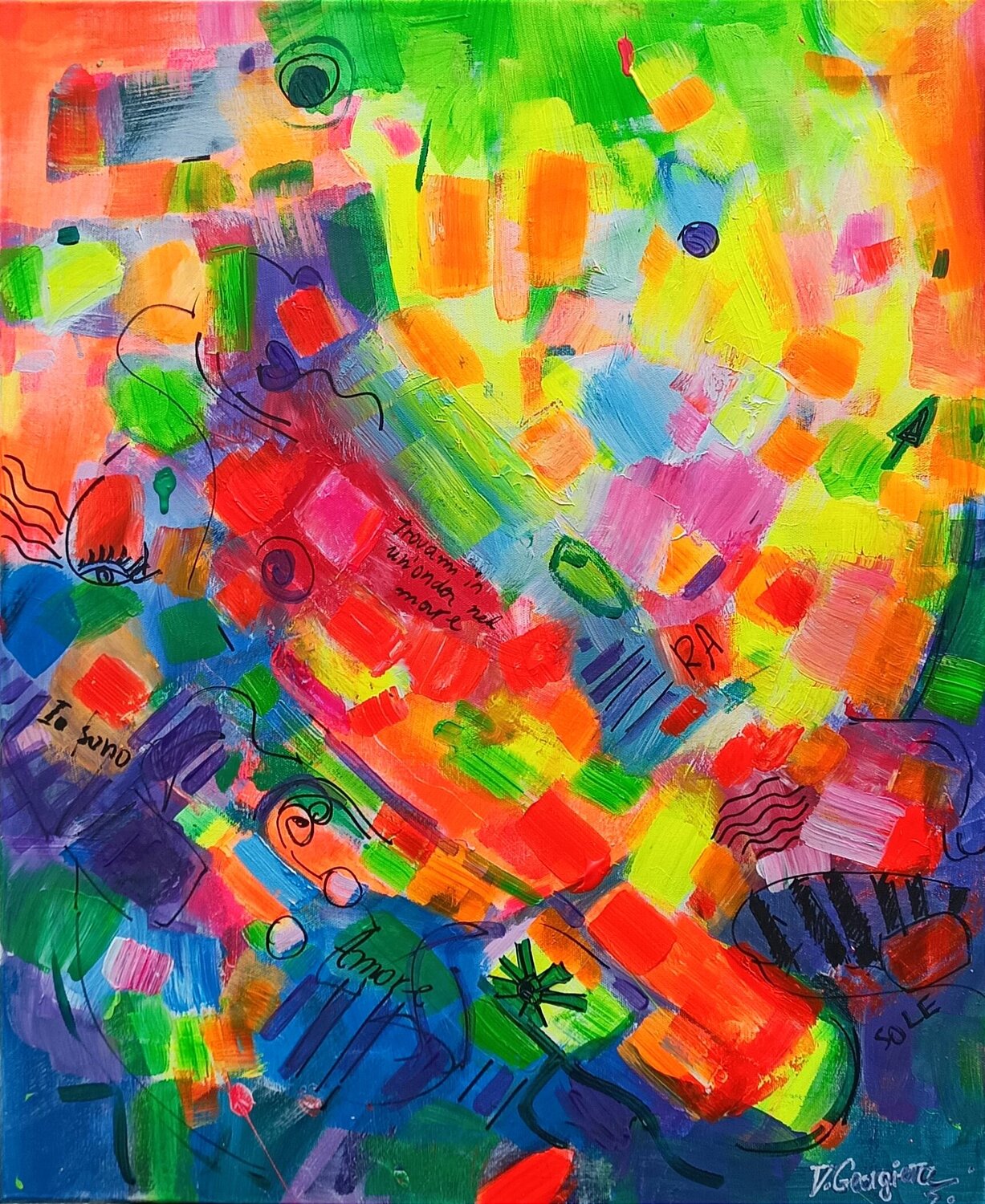 Find me in a wave in the sea Vanya Georgieva Dipinto originale in vendita
