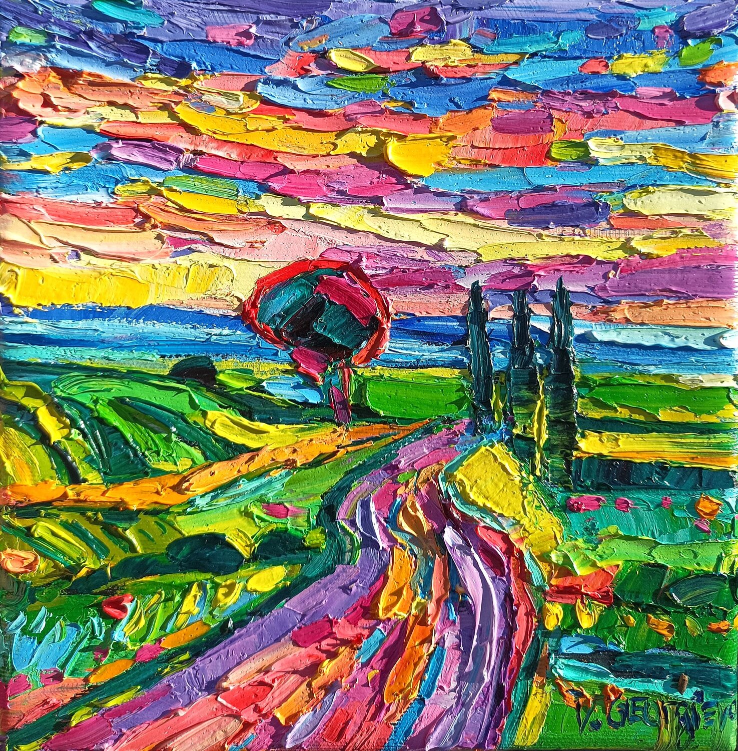 Art box - Tuscany by Vanya Georgieva (2023) : Painting Oil on Canvas -  Singulart, image size:1475x1500