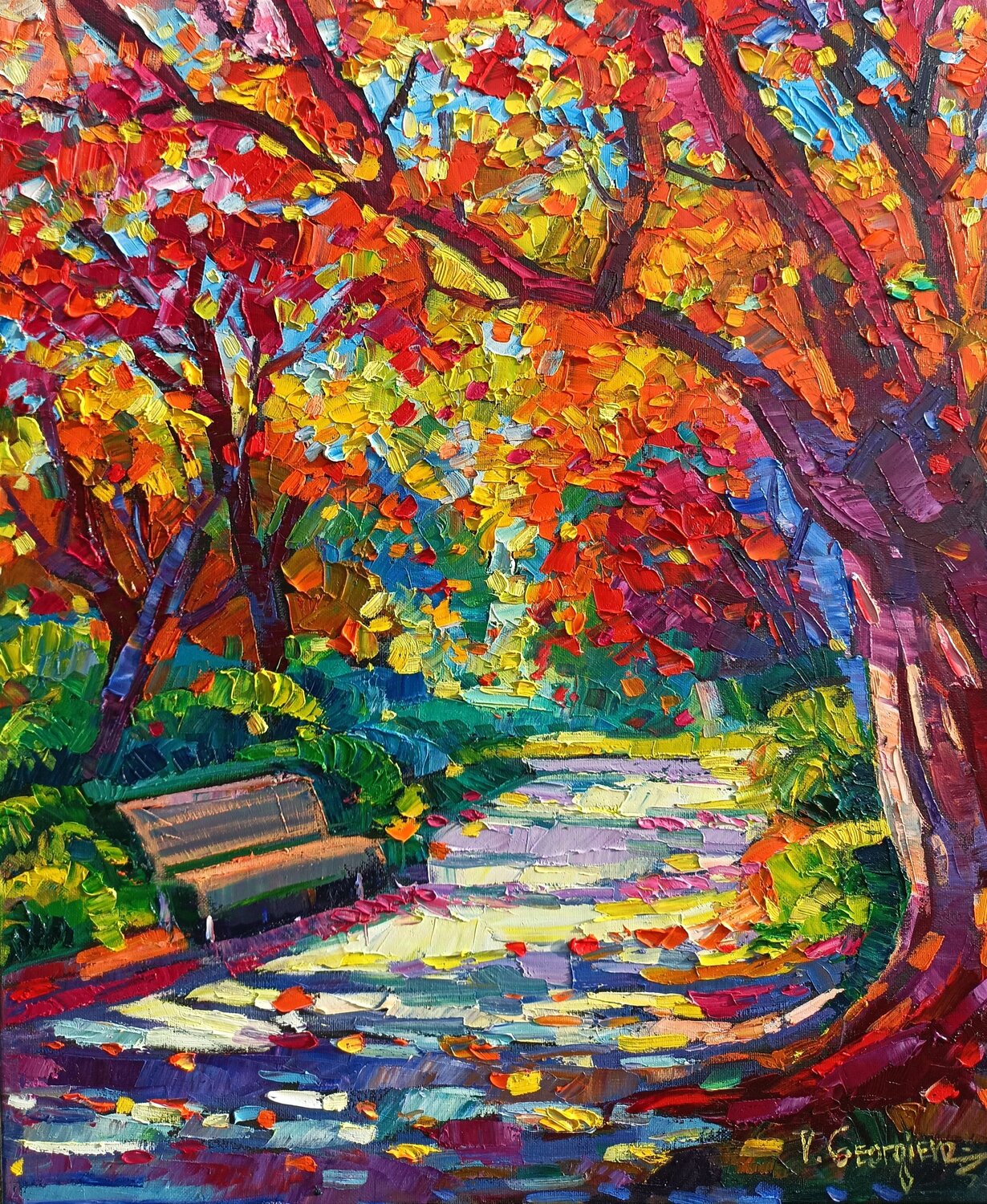 The patch of Gold and Shadows 3 Vanya Georgieva Originalgemälde zu verkaufen