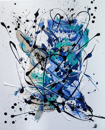 Liberté Bleu lagon von Sylvie Jousselin, Malerei kaufen auf Singulart