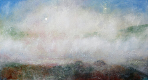 Ffynnon Llugwy ar ôl taranau - anadl y dreigiau. Cymru di Chris Hankey, Pittura in vendita su Singulart