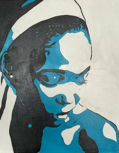 The girl in blue van Elisa Bonotti, Schilderij te koop op Singulart