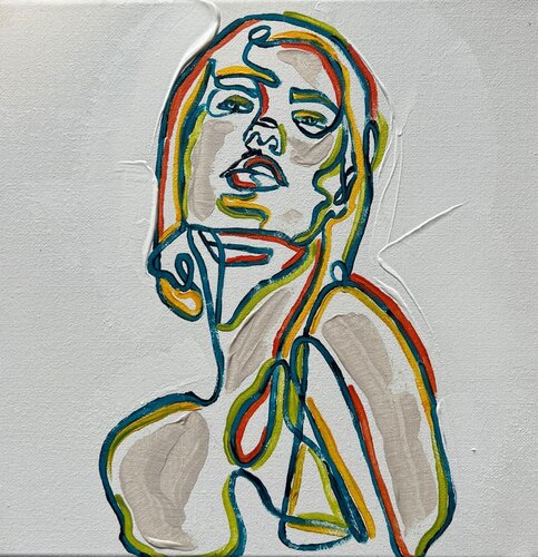 Oneline woman #2 van Elisa Bonotti, Schilderij te koop op Singulart