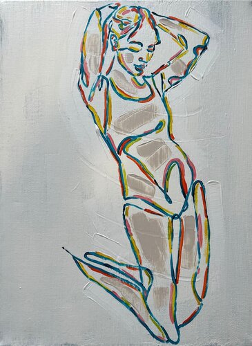Oneline woman #3 van Elisa Bonotti, Schilderij te koop op Singulart