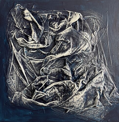 Under the Veil - Blu version von Elisa Bonotti, Malerei kaufen auf Singulart