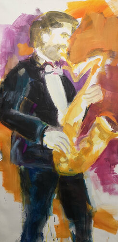 Jazz 8 van Kerstin Grobler, Schilderij te koop op Singulart