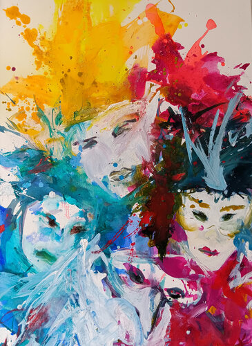 Who are you 9 van Kerstin Grobler, Schilderij te koop op Singulart