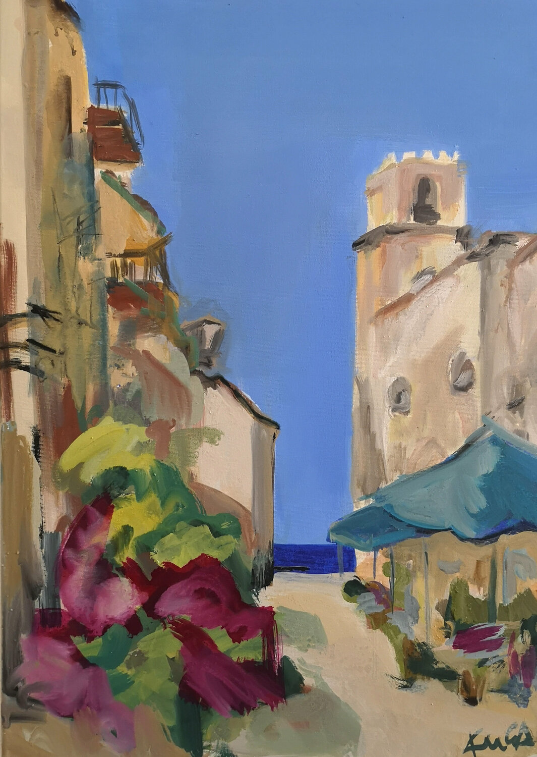 Chiesa di Santa Maria / Cefalú Kerstin Grobler Originalgemälde zu verkaufen