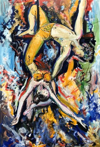 Trusting Him - Trapeze par Garth Bayley, Peinture en vente sur Singulart