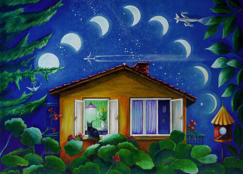 Multimoon by Galia Chuntova, Painting for Sale on Singulart