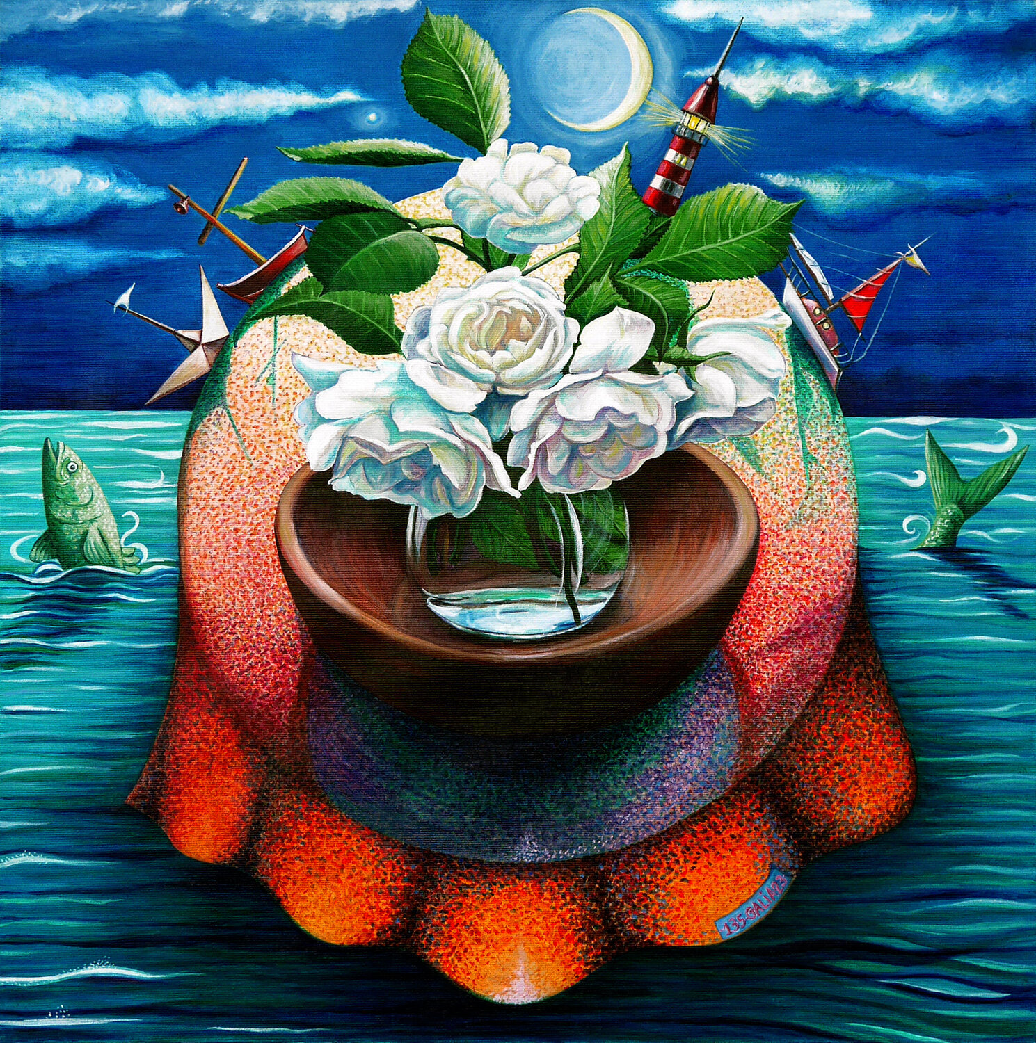 The earth is rounded Galia Chuntova Original painting for sale