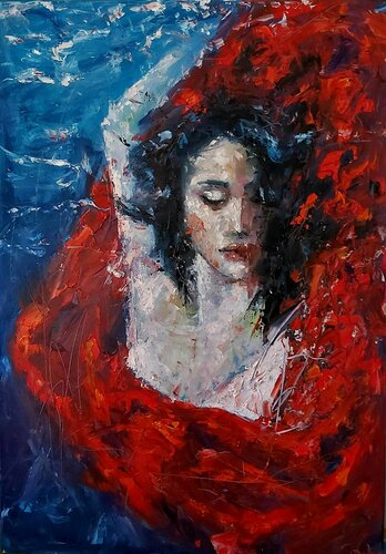 Flamenco underwater di Julia (Iuliia) Tokar, Pittura in vendita su Singulart