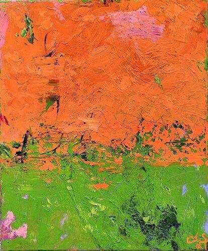 Orange sunset von Julia (Iuliia) Tokar, Malerei kaufen auf Singulart