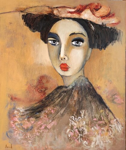 From far away (portrait of a volcano woman) von Anna Soghomonyan, Malerei kaufen auf Singulart