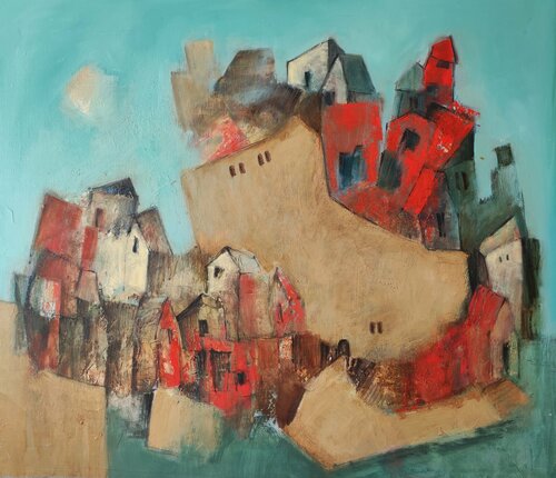 The Reality: upside down (inspiring urban landscape) by Anna Soghomonyan, Painting for Sale on Singulart