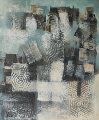 New wave (abstract urban landscapes) van Anna Soghomonyan, Schilderij te koop op Singulart