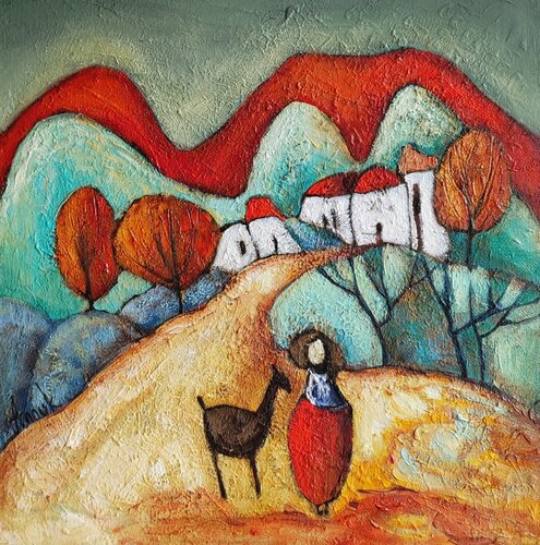 "Where do you want to go?" van Anna Soghomonyan, Schilderij te koop op Singulart