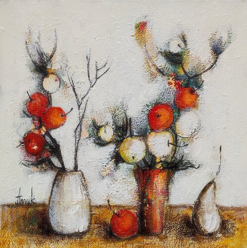 "Red and White" by Anna Soghomonyan, Painting for Sale on Singulart