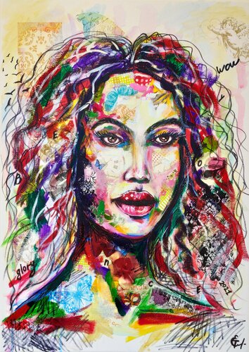 I Am Still Here. Modern pop art, street art figurative painting. von Tattiana Yelistratava, Malerei kaufen auf Singulart