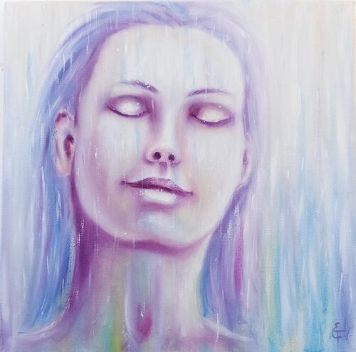 Inner Glow. - Contemporary figurative painting, modern female portrait, original oil painting. von Tattiana Yelistratava, Malerei kaufen auf Singulart