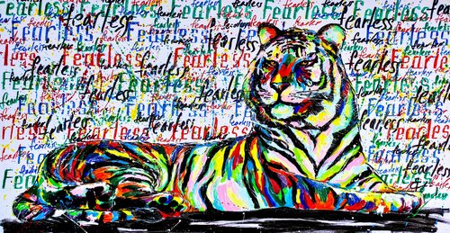 FEARLESS - tiger pop art , street art painting. by Tattiana Yelistratava, 회화 for Sale on Singulart