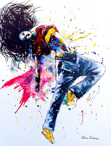 Joy in Motion. Large Modern pop art, street art figurative painting. by Tattiana Yelistratava, Painting for Sale on Singulart