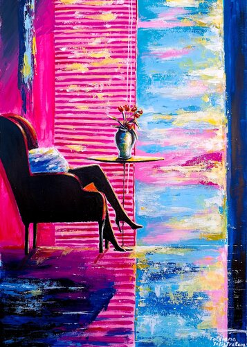 Before the Shoes Come Off. Modern pop art, street art figurative painting. von Tattiana Yelistratava, Malerei kaufen auf Singulart