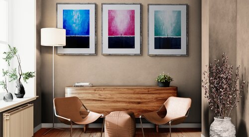 Three Moments of Silence. Triptych. von Tattiana Yelistratava, Malerei kaufen auf Singulart