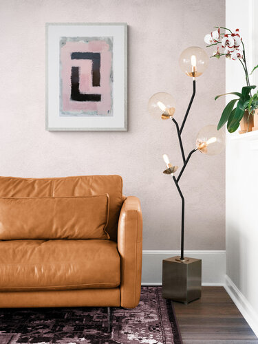Silent Mark. Minimalist geometric Abstract Painting. Dusty rose neutral tone. by Tattiana Yelistratava, 油畫 for Sale on Singulart
