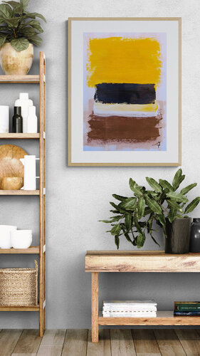 Held in Quiet. Minimalist geometric Abstract Painting . Ochre, brown, biege neutral tone, earth tone. by Tattiana Yelistratava, 油畫 for Sale on Singulart