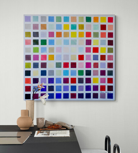 Silent Spectrum – Contemporary Geometric Abstract large canvas Painting by Tattiana Yelistratava, 絵画 for Sale on Singulart