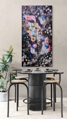 Interstellar – Large Contemporary Geometric Abstract Painting van Tattiana Yelistratava, Schilderij te koop op Singulart