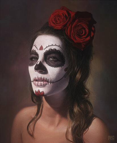 Sugar Skull by Michael Knepper, 회화 for Sale on Singulart