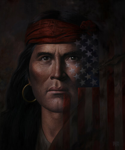 Trapped in Stars and Stripes von Michael Knepper, Malerei kaufen auf Singulart