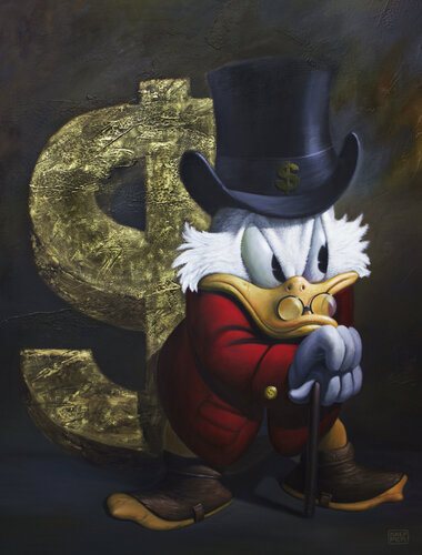 Scrooge Mc Duck- F...ing Bitcoins! van Michael Knepper, Schilderij te koop op Singulart