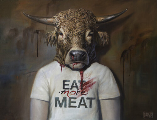 Eat no meat! von Michael Knepper, Malerei kaufen auf Singulart