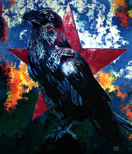 Psychedelic Raven de Michael Knepper, Pintura a la venta en Singulart