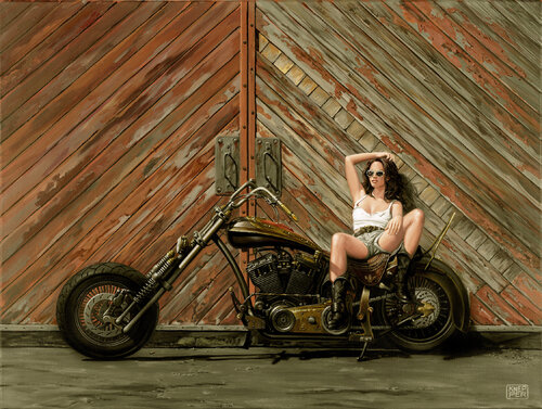 It's a Chopper, babe! van Michael Knepper, Schilderij te koop op Singulart
