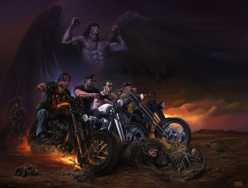 Riders of the Apocalypse van Michael Knepper, Schilderij te koop op Singulart