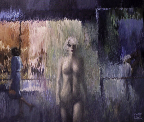 Nude in the rain par Michael Knepper, Peinture en vente sur Singulart