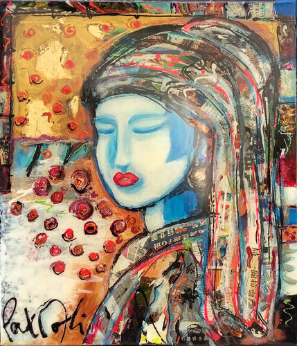 FEMME A LA PERLE by PatMoli, 회화 for Sale on Singulart