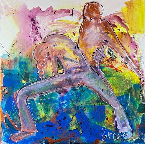 DANSEURS SUR BLEU van PatMoli, Schilderij te koop op Singulart