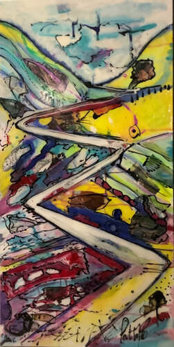 CHEMIN EN ZIG ZAG di PatMoli, Pittura in vendita su Singulart