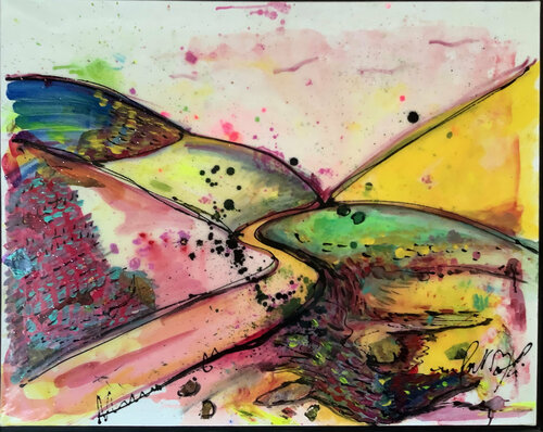 CHEMIN VERS LES LAVANDES di PatMoli, Pittura in vendita su Singulart