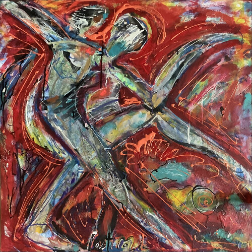 LA DANSE DANS LES VEINES : COUPLE  2 di PatMoli, Pittura in vendita su Singulart