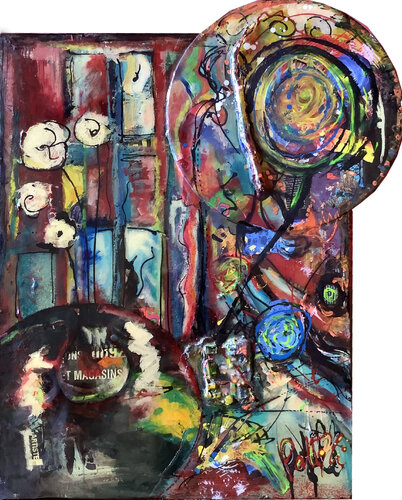 FLEURS ET CHAT di PatMoli, Pittura in vendita su Singulart